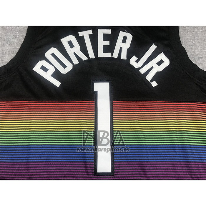 Camiseta Denver Nuggets Michael Porter JR. NO 1 Ciudad Negro